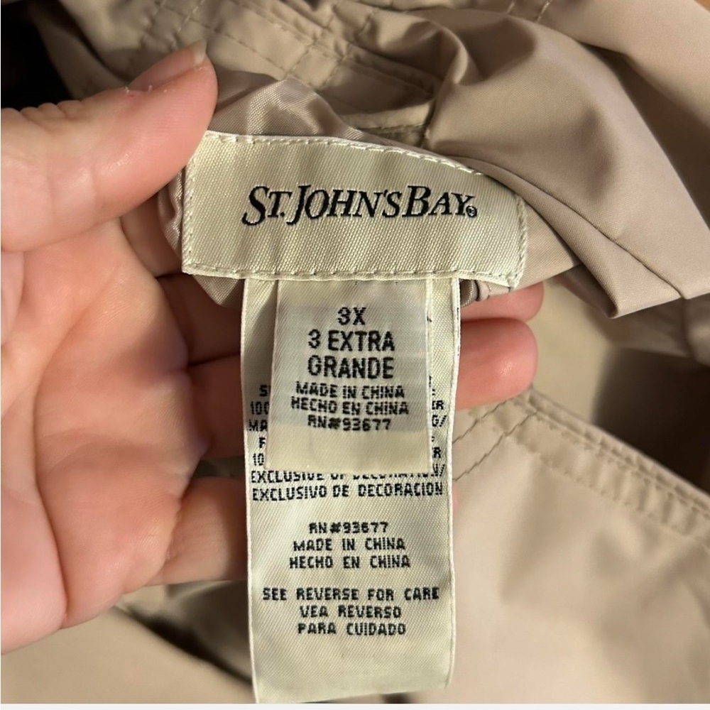 St. John's Bay Beige Reversible Jacket with Hood. Size 3X - Picture 3 of 11
